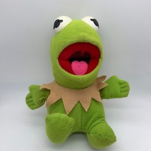 Vintage Jim Henson Baby Kermit the Frog 8" Muppet Plush Doll 1987
